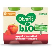 Olvarit Biologische aardbei en appel 2-pack (vanaf 6 maanden)