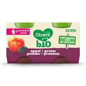 Olvarit Biologische appels en pruimen 2-pack (vanaf 4 maanden)